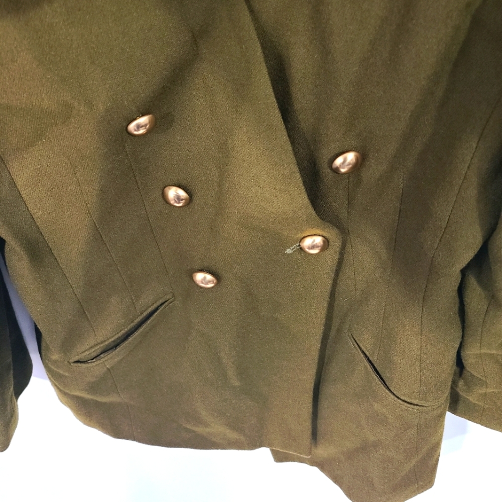 Oleg Cassini Women's Size 14 Olive Green Blazer Jacket Wool Office Career - Picture 4 of 9